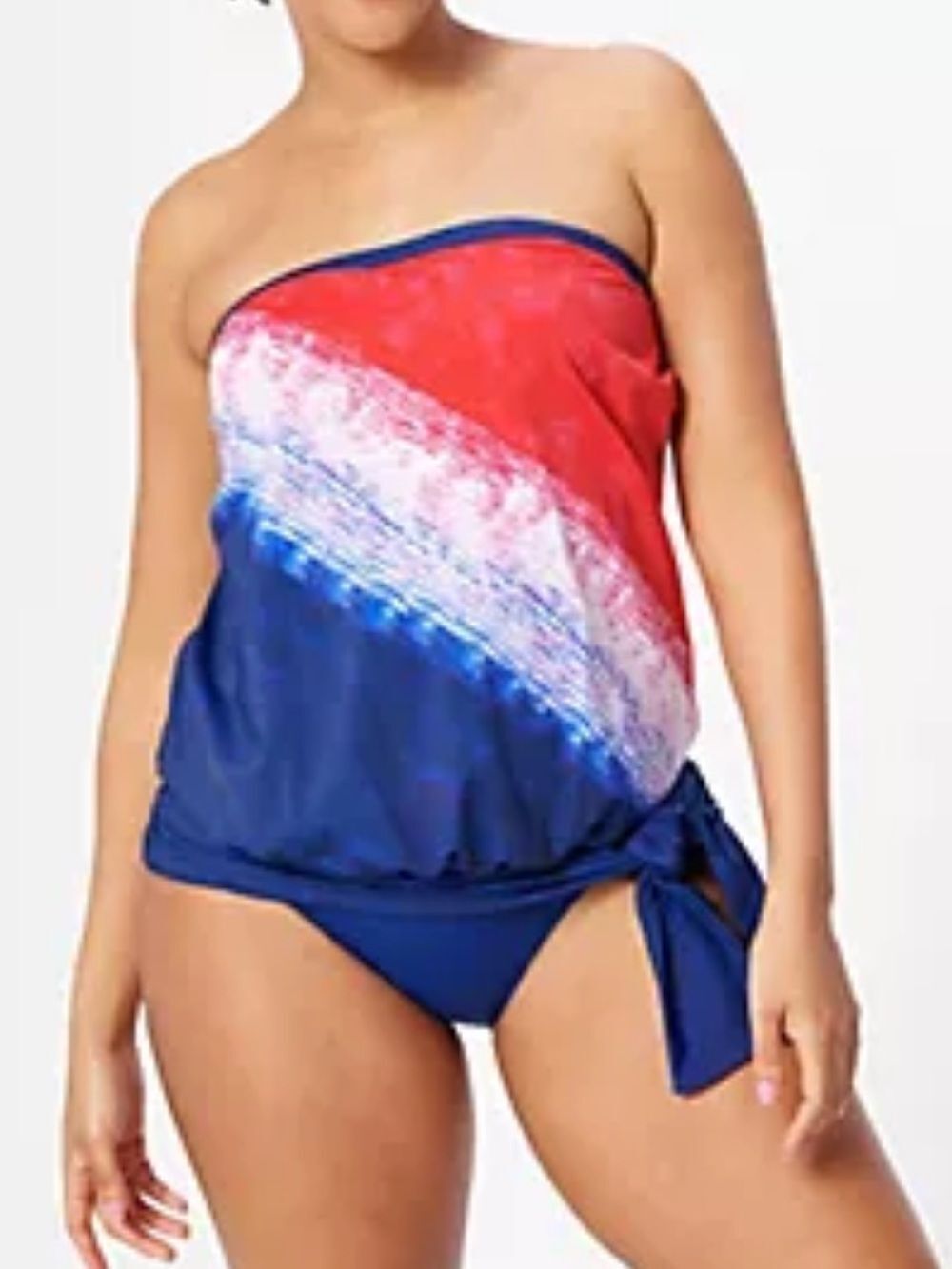 Kim Gravel X Swimsuits For All Bandeau Blouson Tankini 2pc Set NWOT Size 10